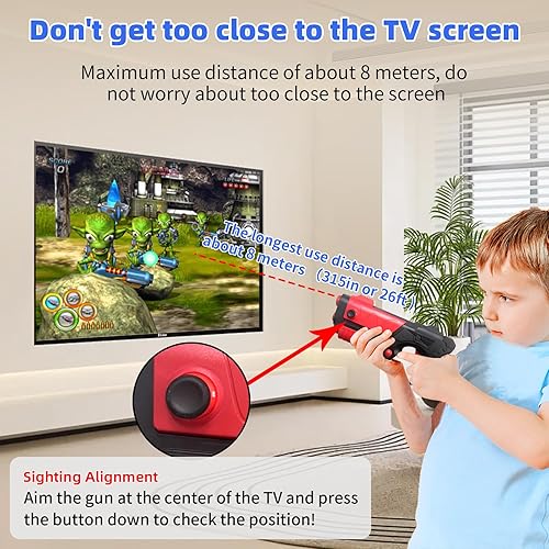 Miniatura 2 de Consola de juegos de TV retro para niños, juegos de TV para niños con tapete de baile, con 21 juegos de disparos de pistola AR, más de 200 canciones