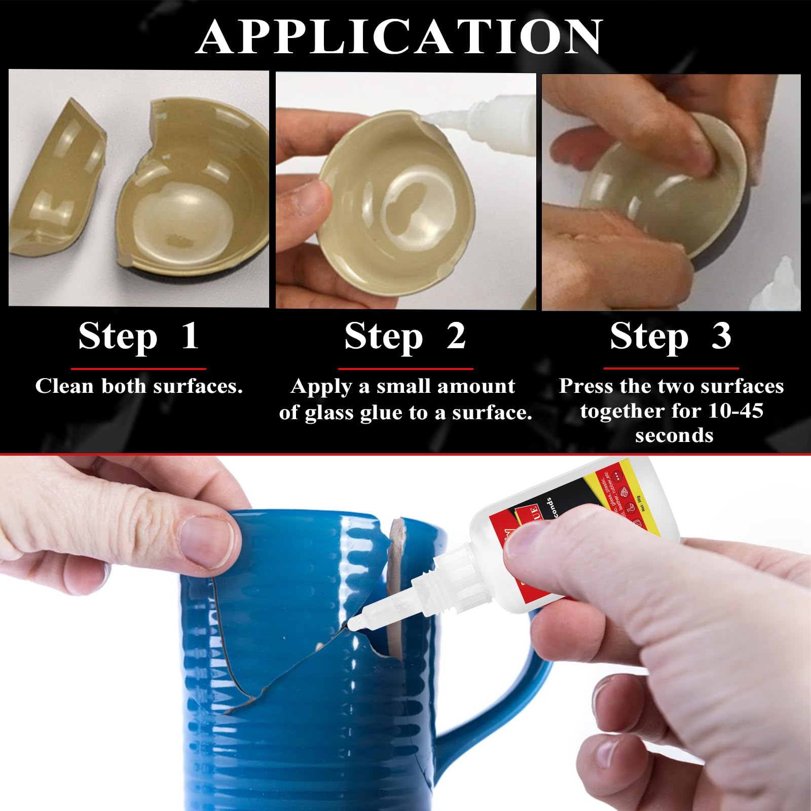 Colla Super Forte Per Ceramica - Adesivo Istantaneo 30g Per Riparare Piatti, Porcellana E Decorazioni - Foto 14