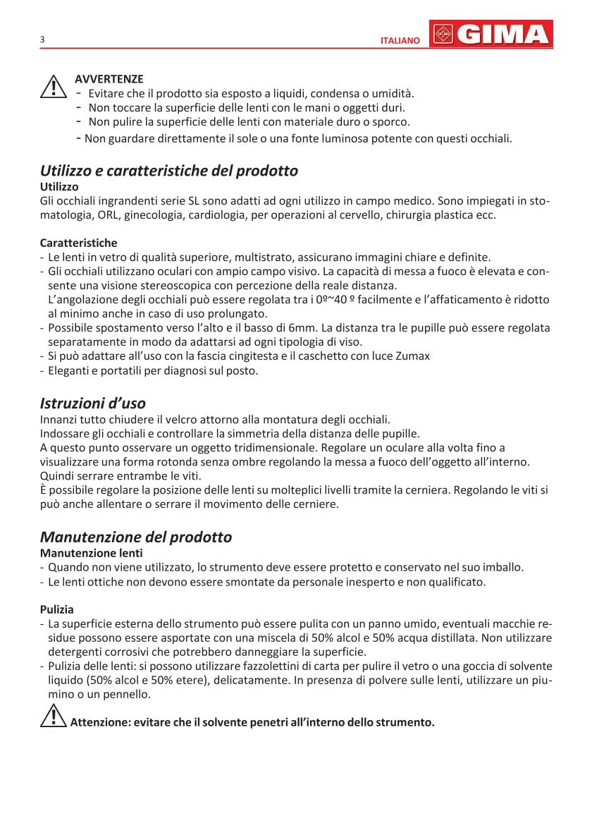 GIMA ref 30914 Lupas binoculares style 3,5X - 340 mm, gafas elevables ligeras de tipo galileano, lentes de vidrio de calidad, ángulo ajustable de 0° a 40°, distancia pupilar ajustable