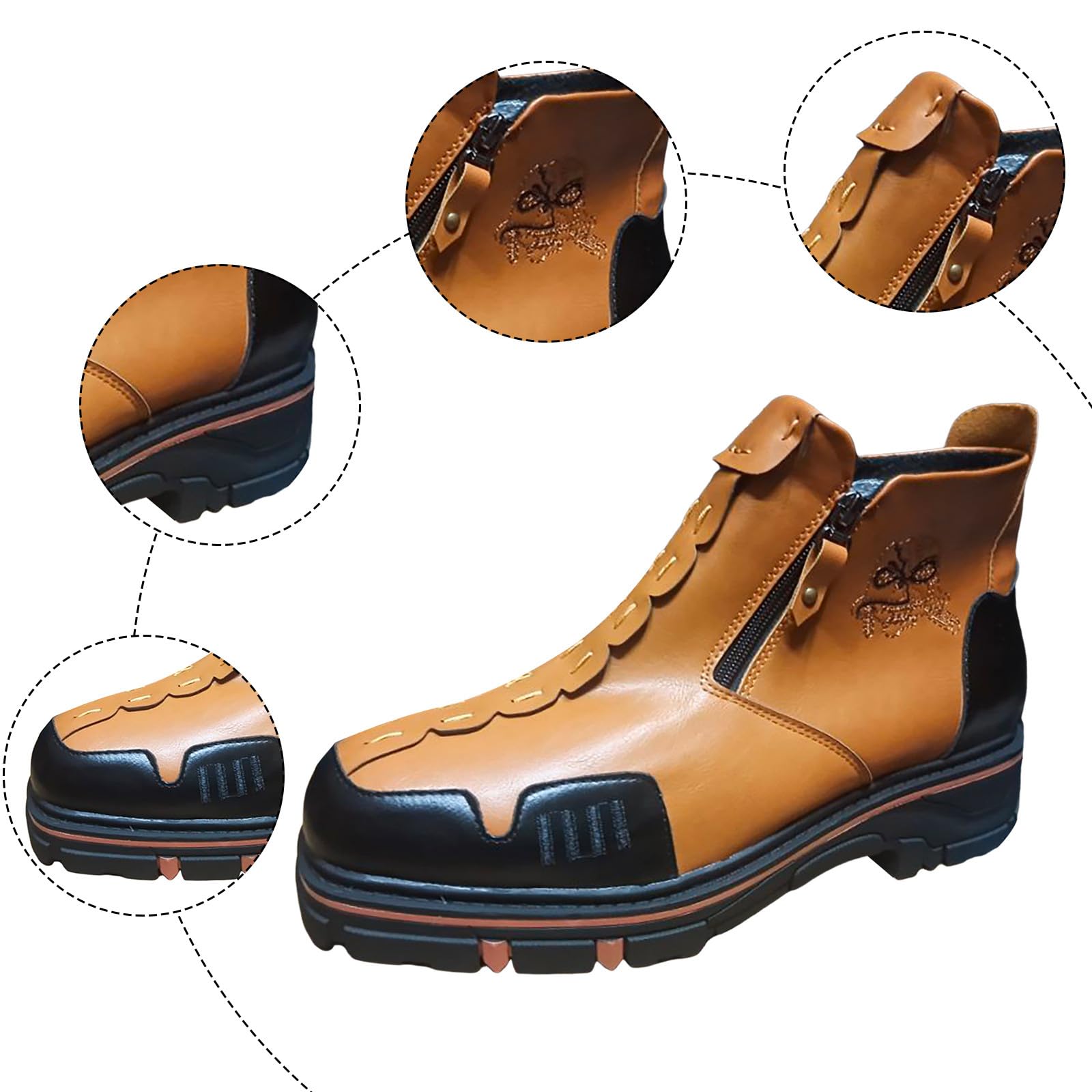 Botas Europeas y Americanas para Hombre, Botines con Cremallera Lateral Grande, otoño e Invierno, Antideslizantes, cómodas y Elegantes para Cualquier ocasión