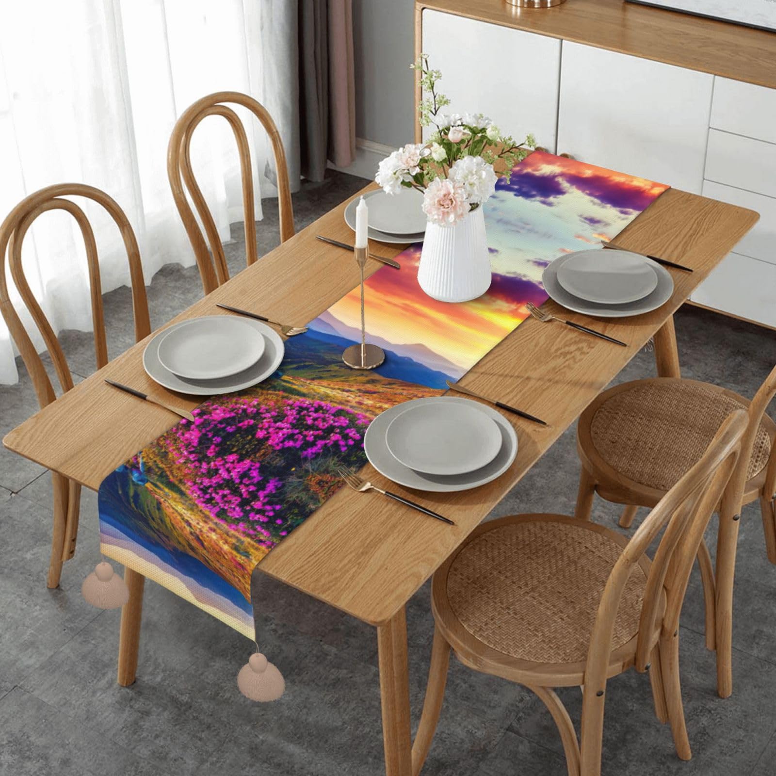 Chemin de table macramé fait main, l'élégance intemporelle pour salle à manger d'exception