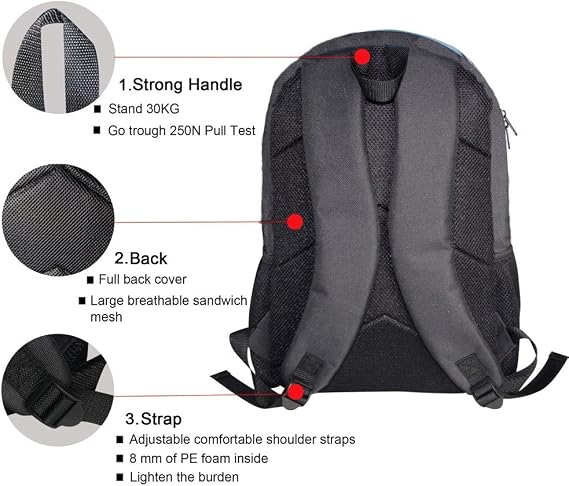 HUGS IDEA Boys School Backpack Set Football Pattern Bookbag with Lunch Bag