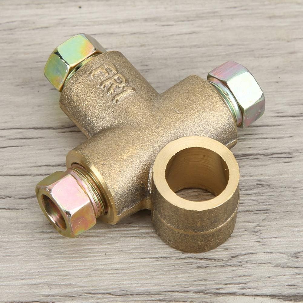 Universel Té de frein à 3 voies, Tuyau M10 3/16 po Frein de voiture 10 mm T-shirt en forme de T Accessoire automobile avec raccord court à 3 écrous mâles pour voiture 1841 PSI / 127 BAR