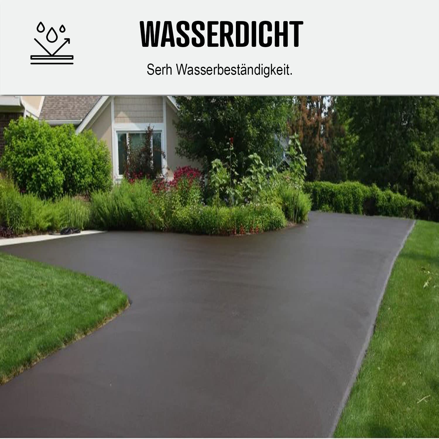 Bitumenfarbe/Teerfarbe: Harzbodenbeschichtung für Asphalt, Teer, Belag - ARCASPHALT Grau - 15 kg (bis zu 30 m² in 2 schichten)