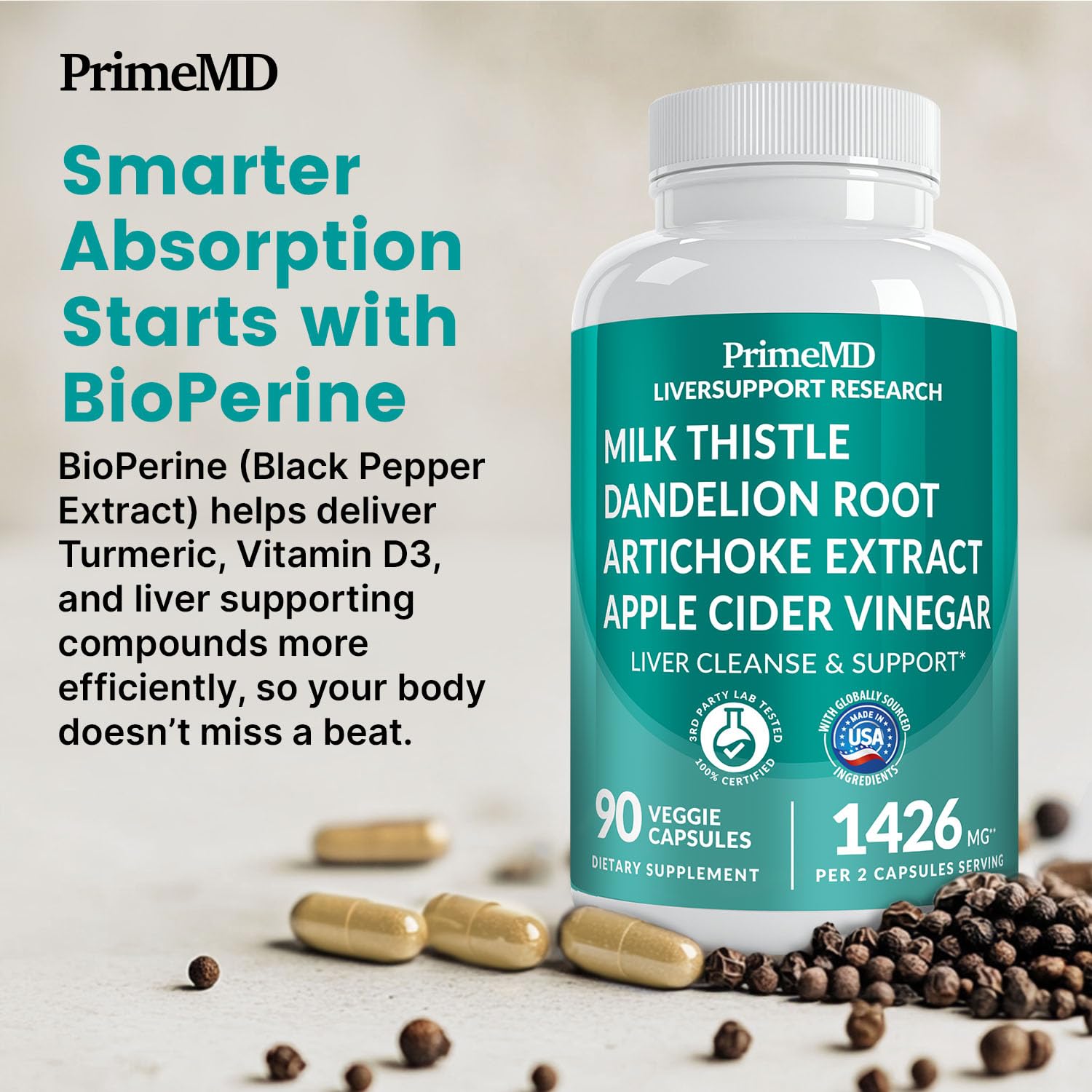 PrimeMD 32-in-1 Liver Support Milk Thistle, Artichoke & Beetroot, 90ct — Amazon image 8