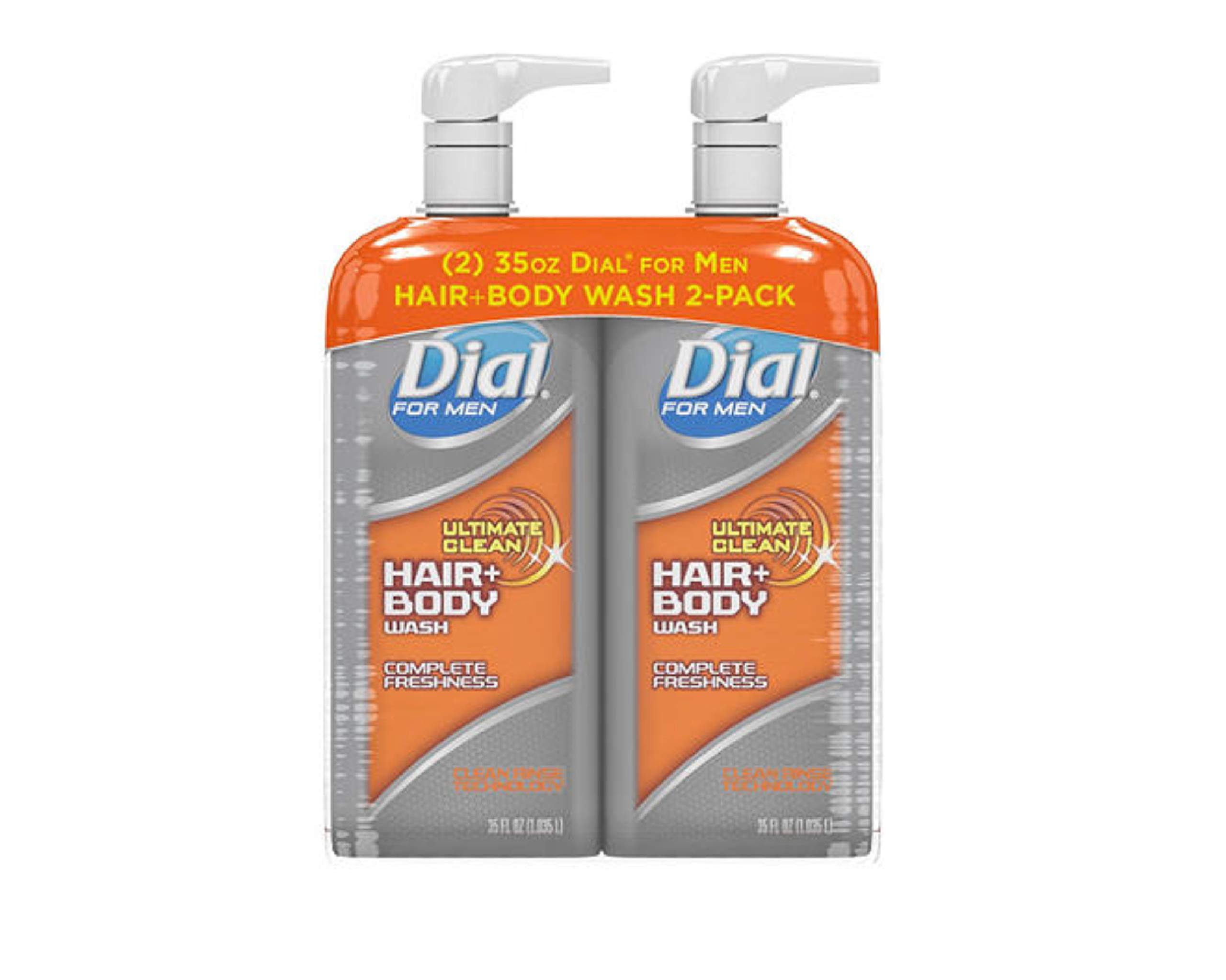 Dial for Men Ultimate Clean Hair & Body Wash, 35-Oz. Pump Bottle, 2-Pack 70-Oz.