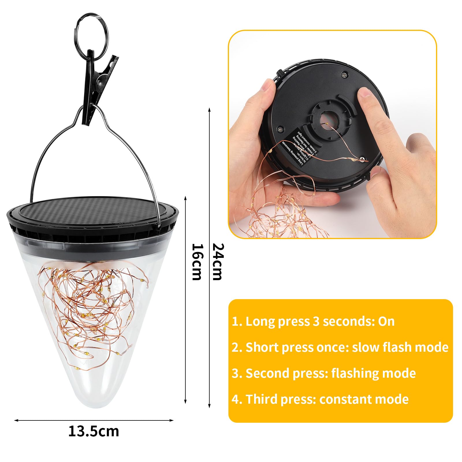 Lámparas Solares Exterior Decorativas 2 Pack Lámparas Solares para Jardín de Cristal IP55 Impermeable Farol Solar Exterior para árbol al aire libre, Jardín, Patio, Césped, Balcón