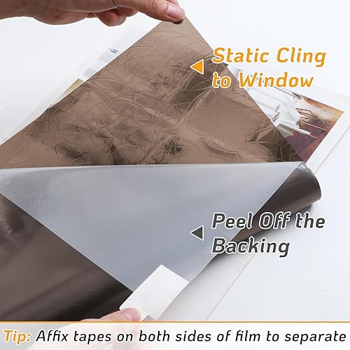 Miniatura 8 de LUTE Película de privacidad para ventana, diseño de arcoíris para ventana, adhesivo decorativo 3D, vinilo no adhesivo, adhesivo estático extraíble,