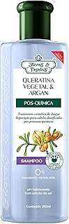 Flores & Vegetais Shampoo Queratina Vegetal E Argan Pós-Química 310Ml - Produto 8 mais recomendado com 4.8 estrelas