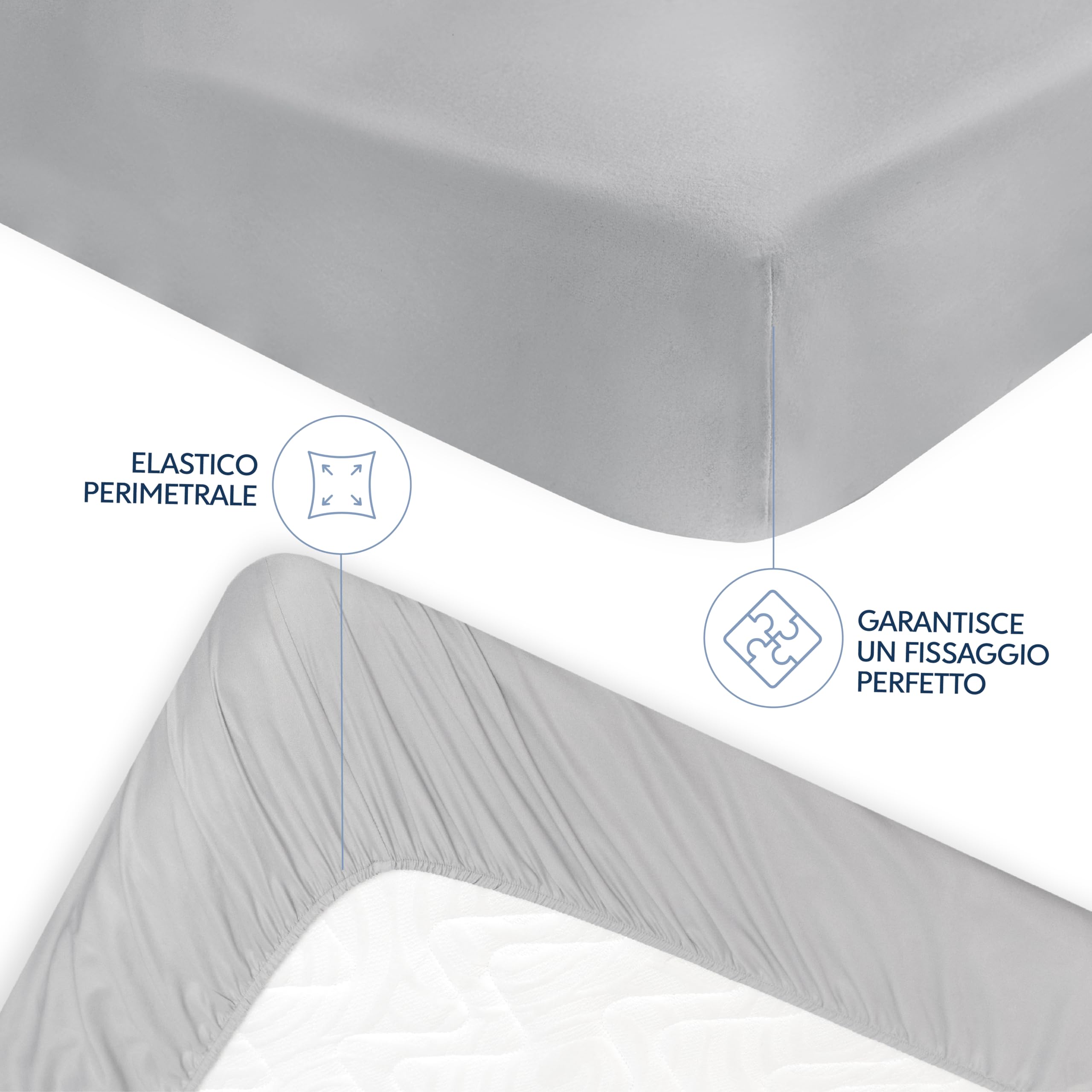 Dreamzie Lenzuolo con Angoli Singolo 90x190cm - Altezza Fino a 33 cm - 100% Microfibra - Grigio - Certificato Senza Prodotti Chimici (Oeko Tex), Lenzuola Letto con Angoli ed Elastico