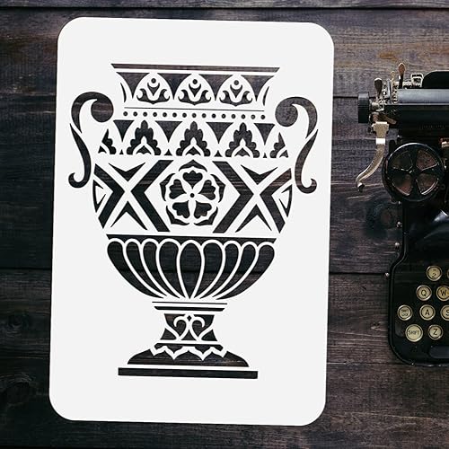 Miniatura 3 de FINGERINSPIRE Plantilla de jarrón para pintar de 117 x 83 pulgadas reutilizable vintage para dibujar jarrón plantilla de gran tamaño para pintar en