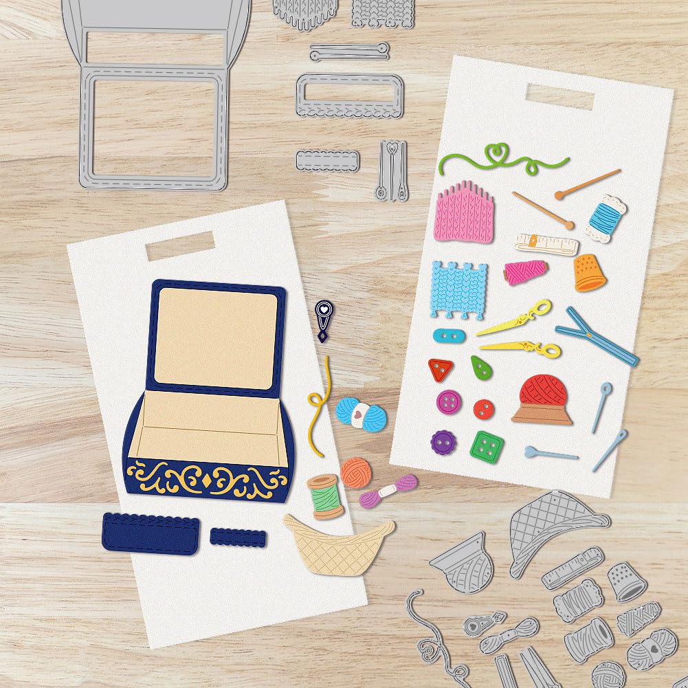DELORIGIN Sewing Box Cutting Dies - Carbon Steel Stencils - Card Making, Scrapbooking, Embossing - DIY Craft Paper Album Gift Decor - Image 4