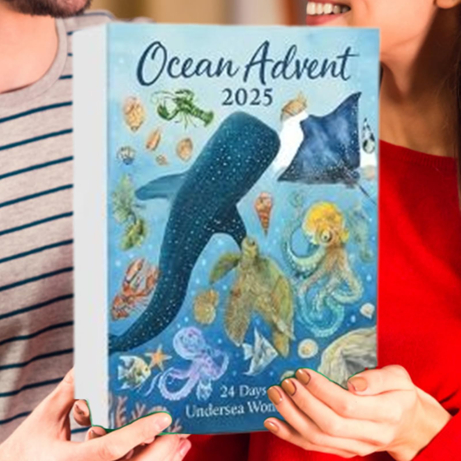 Calendario Dell'Avvento 2025 A Tema Mare - 24 Ciondoli Animali Marini, Per Bambini E Ragazzi, Decorazione Natalizia