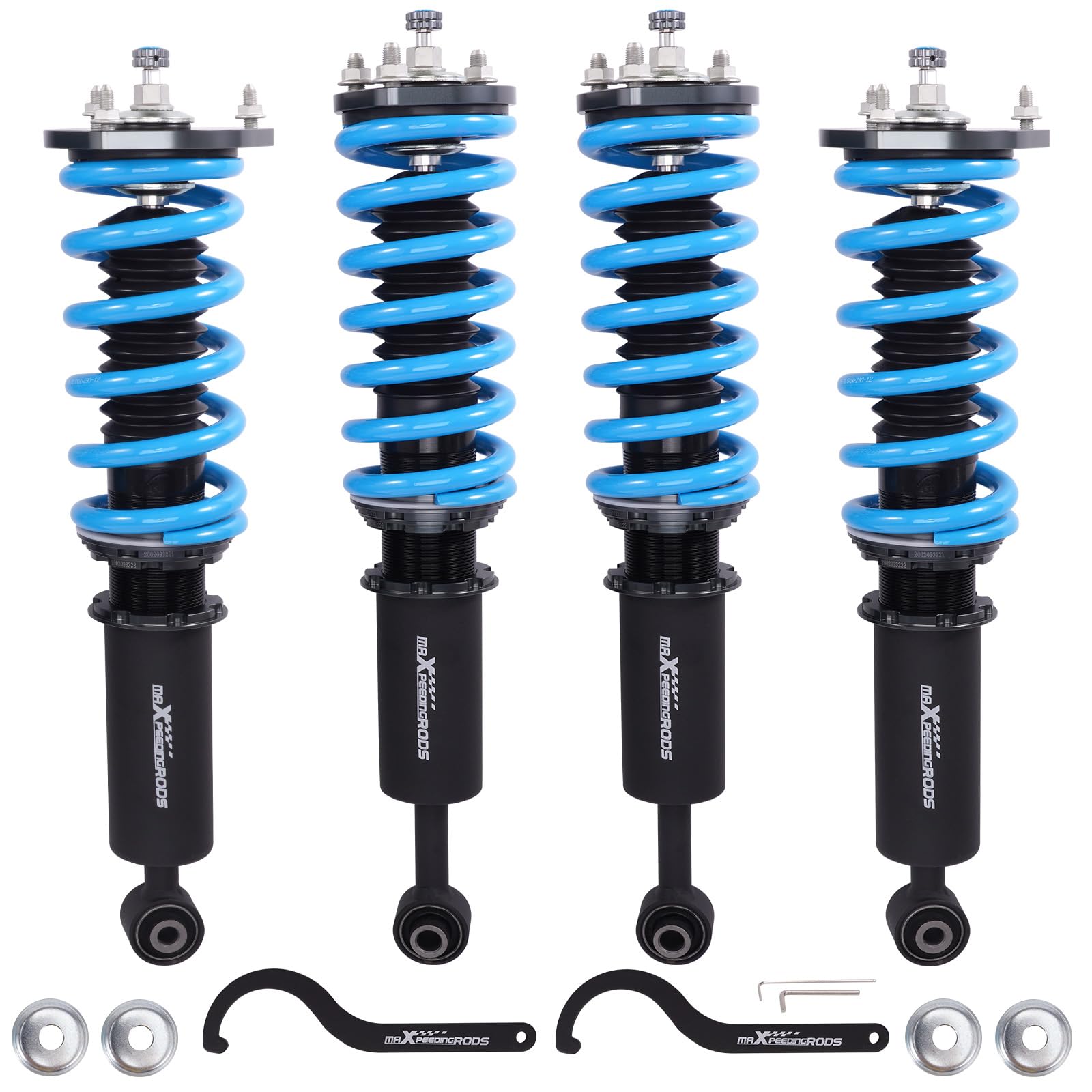 maXpeedingrods Coilover for Lexus IS 300 2000-2005, for Lexus IS 200 1999-2005, 24 Levels Damping Adjustable Coilovers Suspension Kit, Height Adjustable T6 Upgraded Lowering Kit, Blue