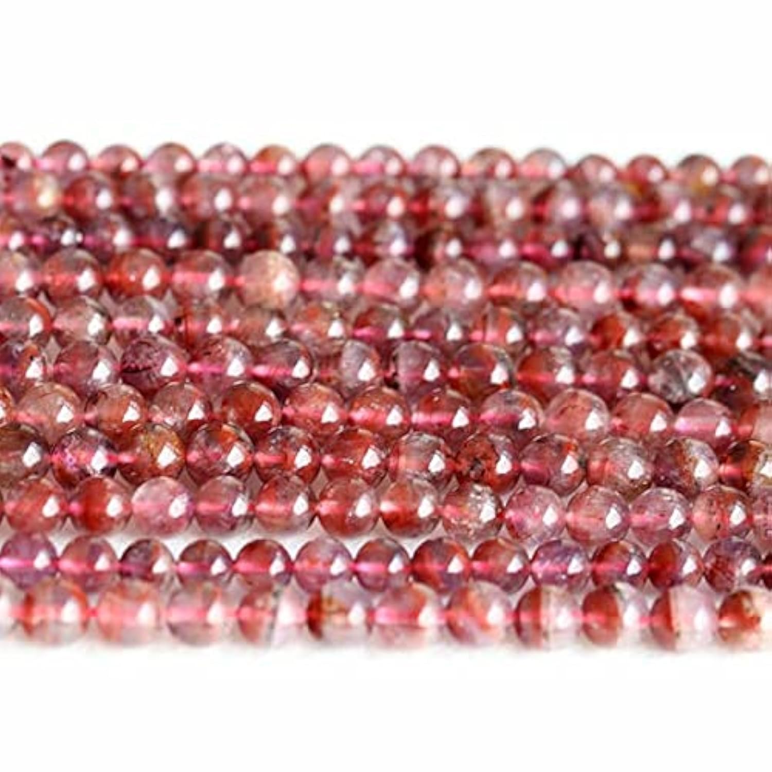 Perles Auralite 23 violet rouge 6mm LKBEADS pour création bijoux 15.5"