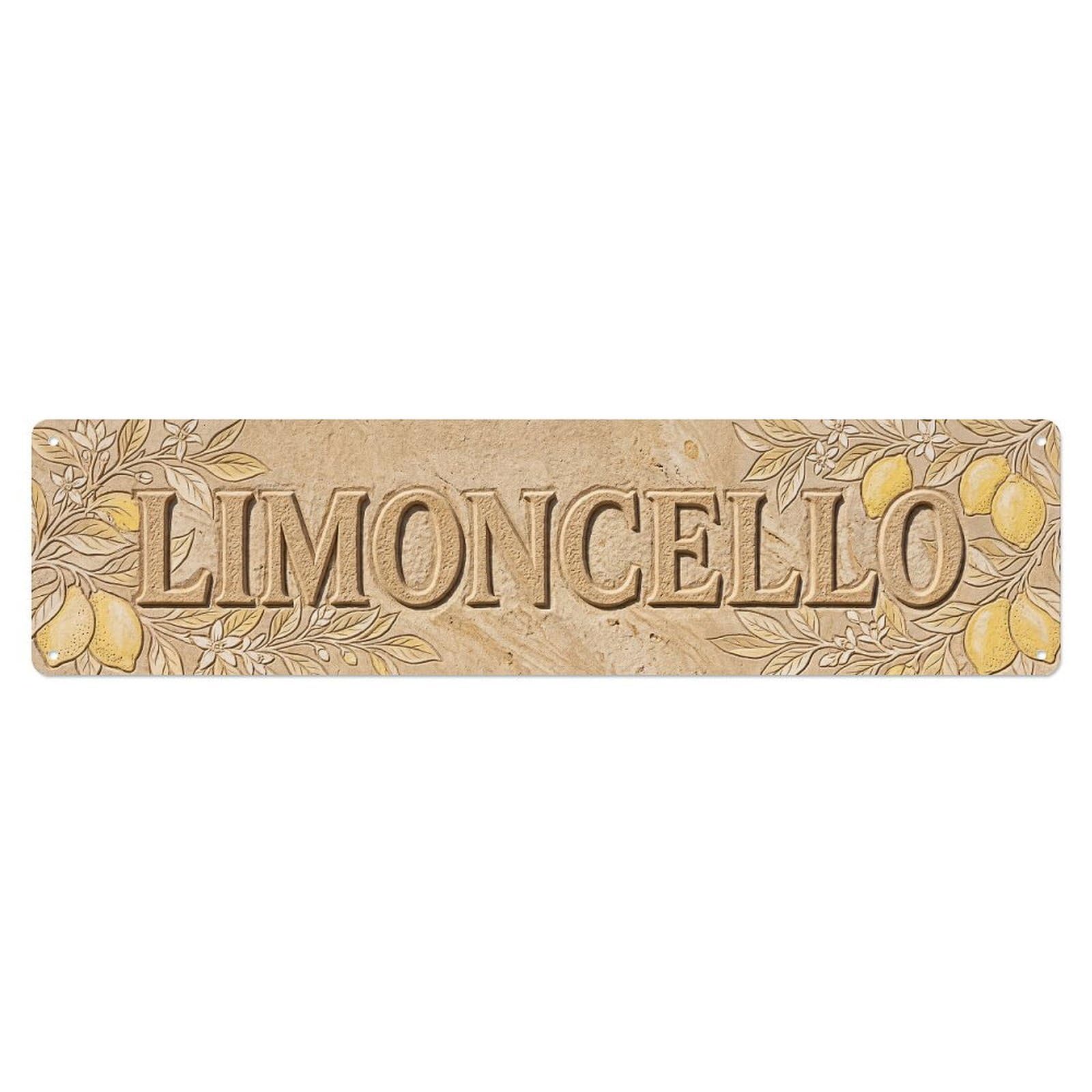 Vintage Limoncello Sandblasted Relief Liqueur Metal Tin Sign Plaque Wall Decor for Cafe, Club, Garden Metal Poster 4x16Inch
