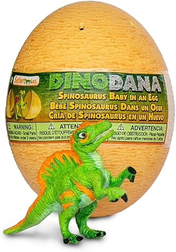 Safari Ltd. Dino Dana Baby Spinosaurus - Figura de juguete de dinosaurio con huevo para niños y niñas a partir de 3 años, incluye juego de realidad