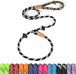 lynxking Slip Lead Dog Leash Reflective, 6 FT x 1/2" Heavy Duty Comfortable Strong Rope Leash for Large, Medium Dogs, No Pull Pet Training Leash (Black, Large 1/2in x 6ft-Slip Lead)