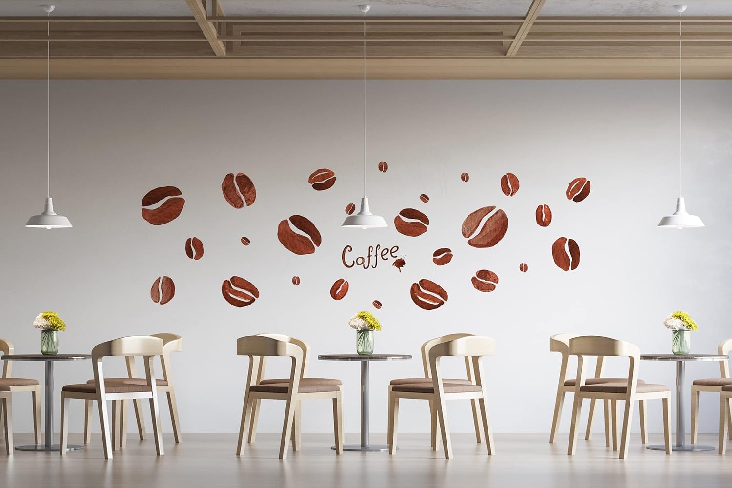 COCODECO Coffee Wall Decals Coffee Bean Wall Sticker