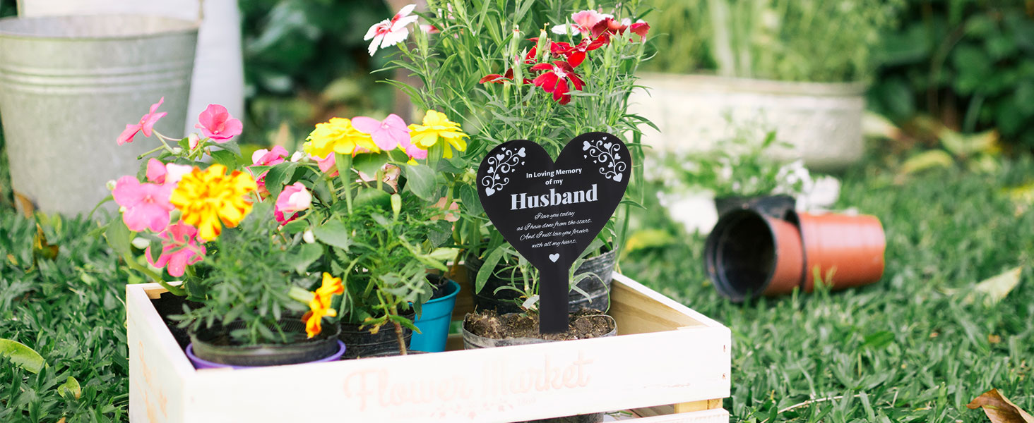 Palo Da Giardino A Cuore Per Targhe Commemorative - Decorazione Cimitero In Acrilico - Foto 6