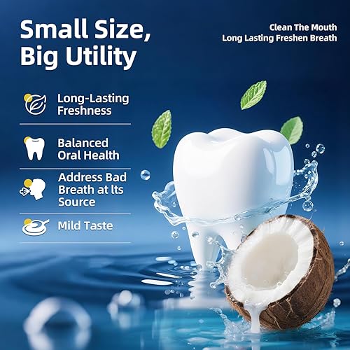 Miniatura 2 de RAZOKO Enjuague bucal de tamaño de viaje, paquetes portátiles para llevar, enjuague bucal sin alcohol ni flúor para higiene bucal, menta fresca +