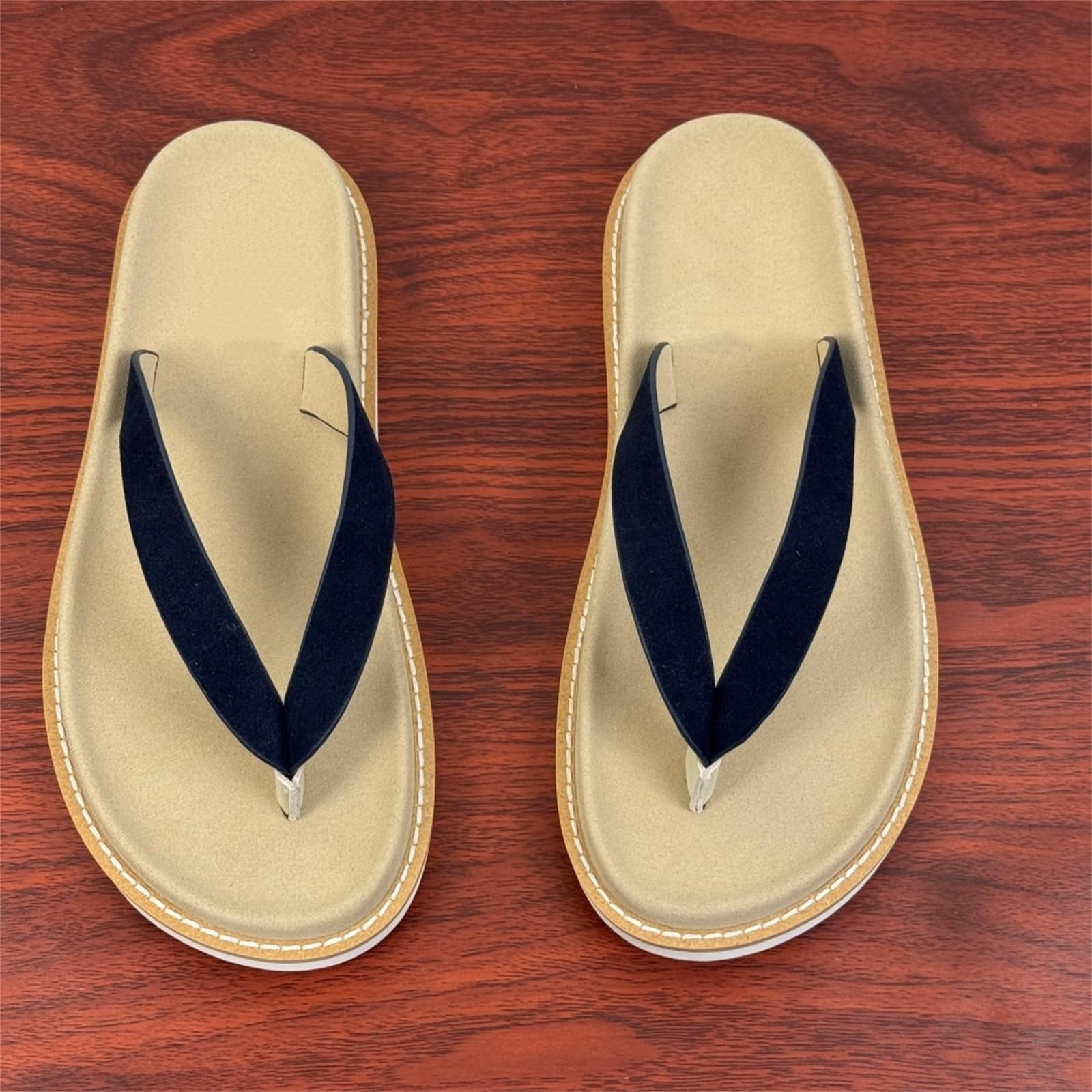 Slides Unisex Poliéster Ante Cruz Correa Chanclas, Plataforma Cosida Tanga Sandalias para Hombres Desgaste Al Aire Libre Diario Casual-blue-38