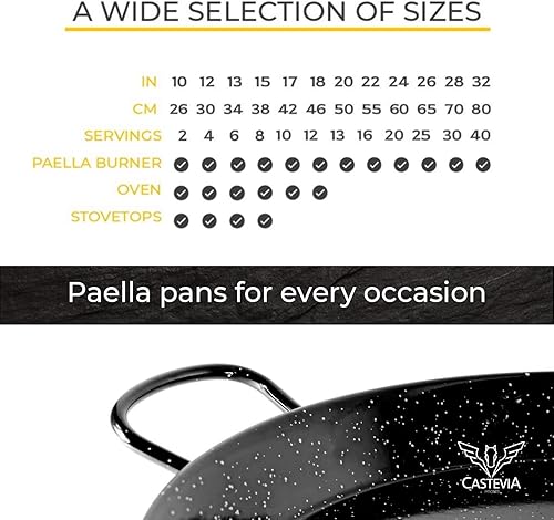 Miniatura 4 de Castevia - Paella de acero esmaltado de 20 pulgadas, 13 porciones