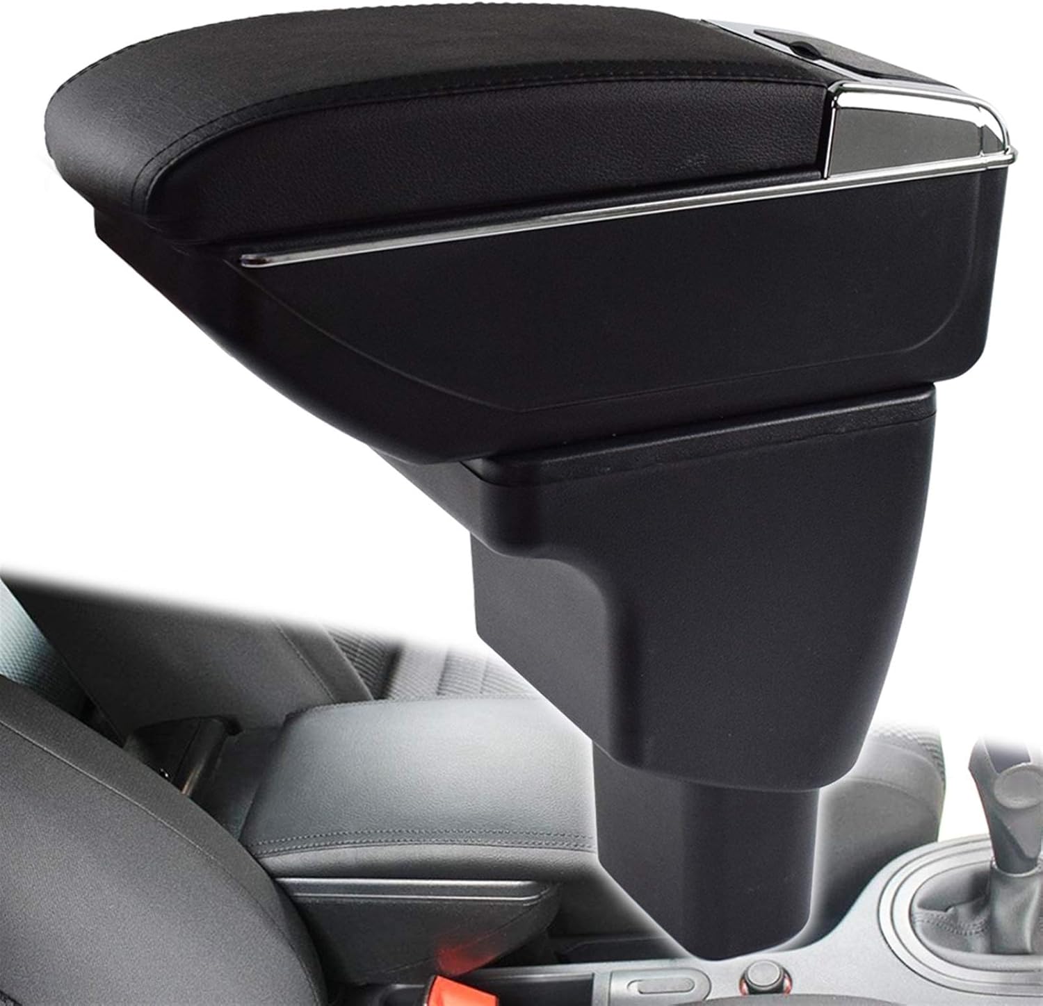 最新入荷 Murrayle Hyundai I10 07 17収納ボックスのインテリア肘掛けの腕の残りのインテリアの二重層レザーの灰皿 Color Name Black Thread Cougaropen Com