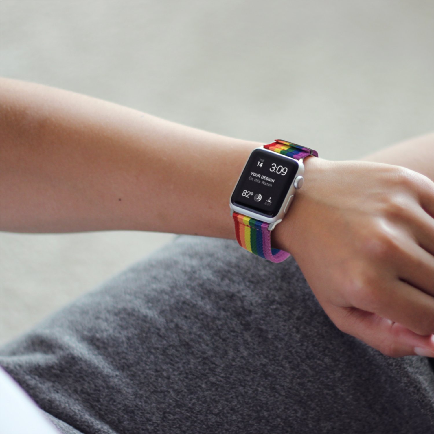 Amazon Co Jp Bandmax Apple Watch Series 3 2 1 Band Nylon Belt For Apple Watch 38 42 Mm Rainbow Stainless Steel Clasp Apb2841 Electronics Cameras