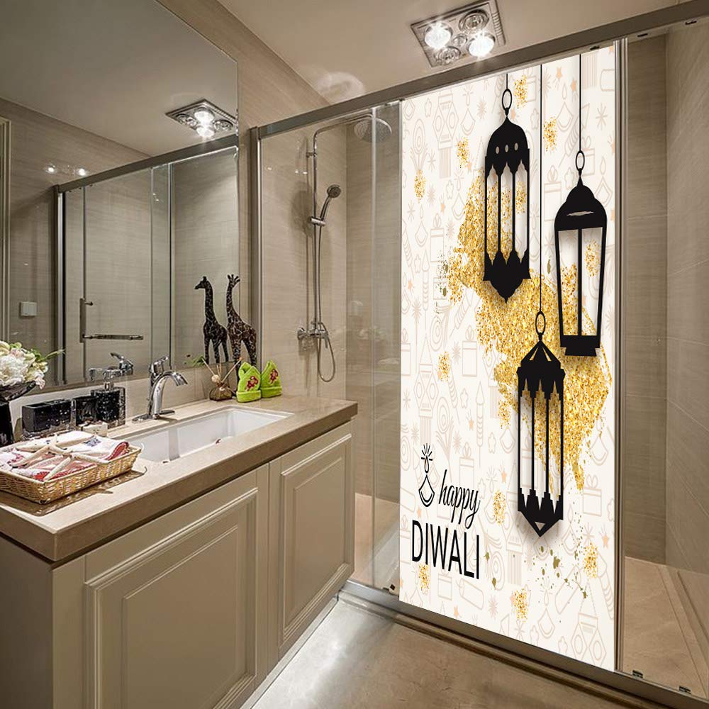 Sticker de porte moderne effet lustre pour agrandir visuellement un salon