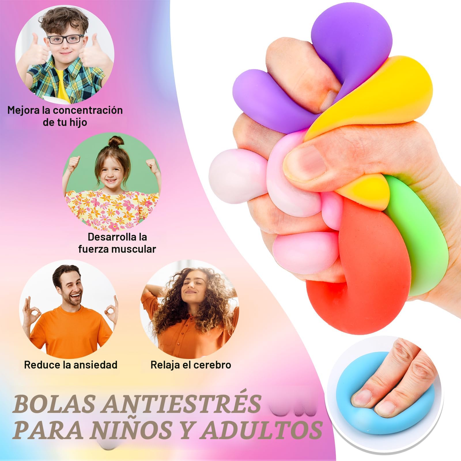 Set De 2 Bolas Antiestrés De Vacío Con Cuentas – Juguetes Sensoriales De Plástico Morado, Para Adultos Y Niños, Alivian Ansiedad Y Mejoran Concentración