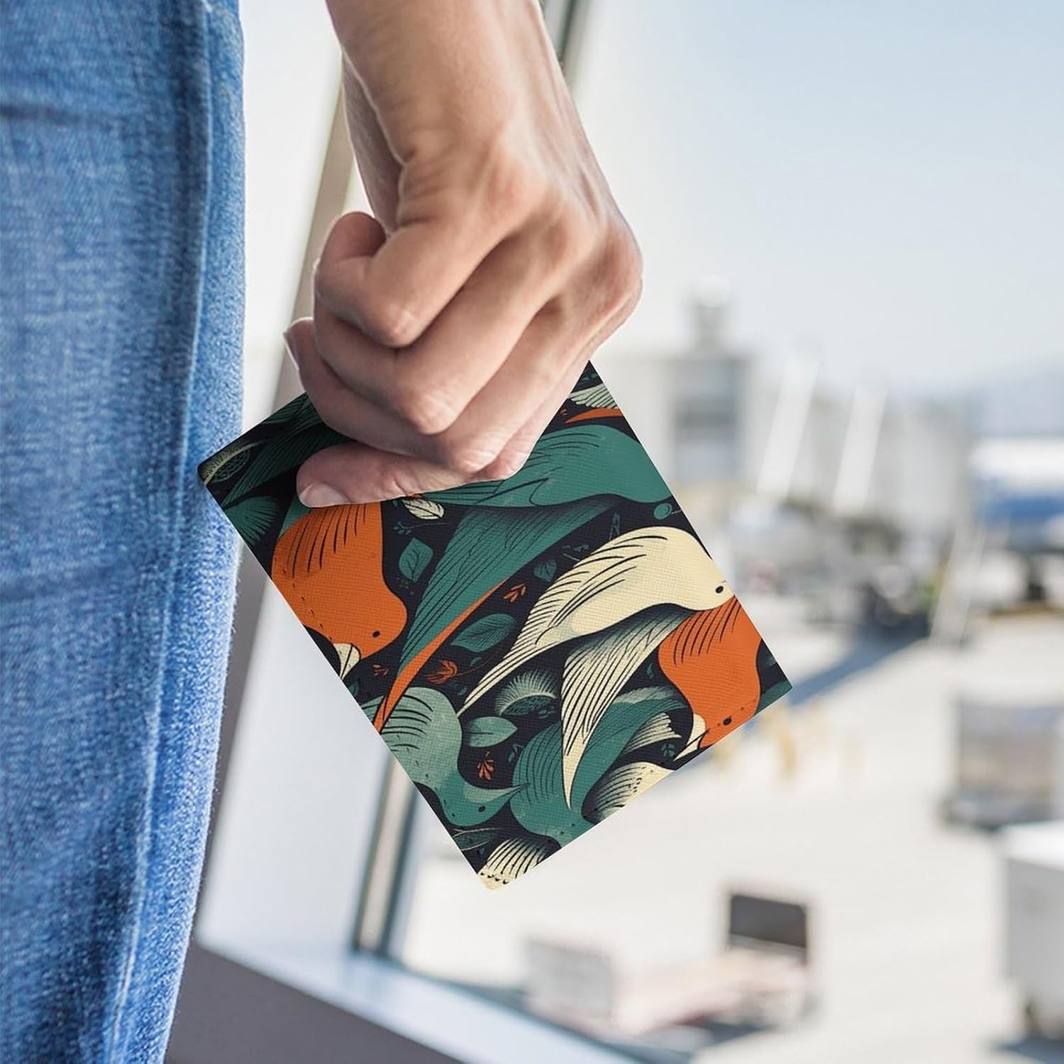Flock of Birds Passport Holder for Adult Leather Passport Cover Portable Passport Wallet Fashion Travel Document Organizer Exquisite Passport Protector Credit Card Holder image 3