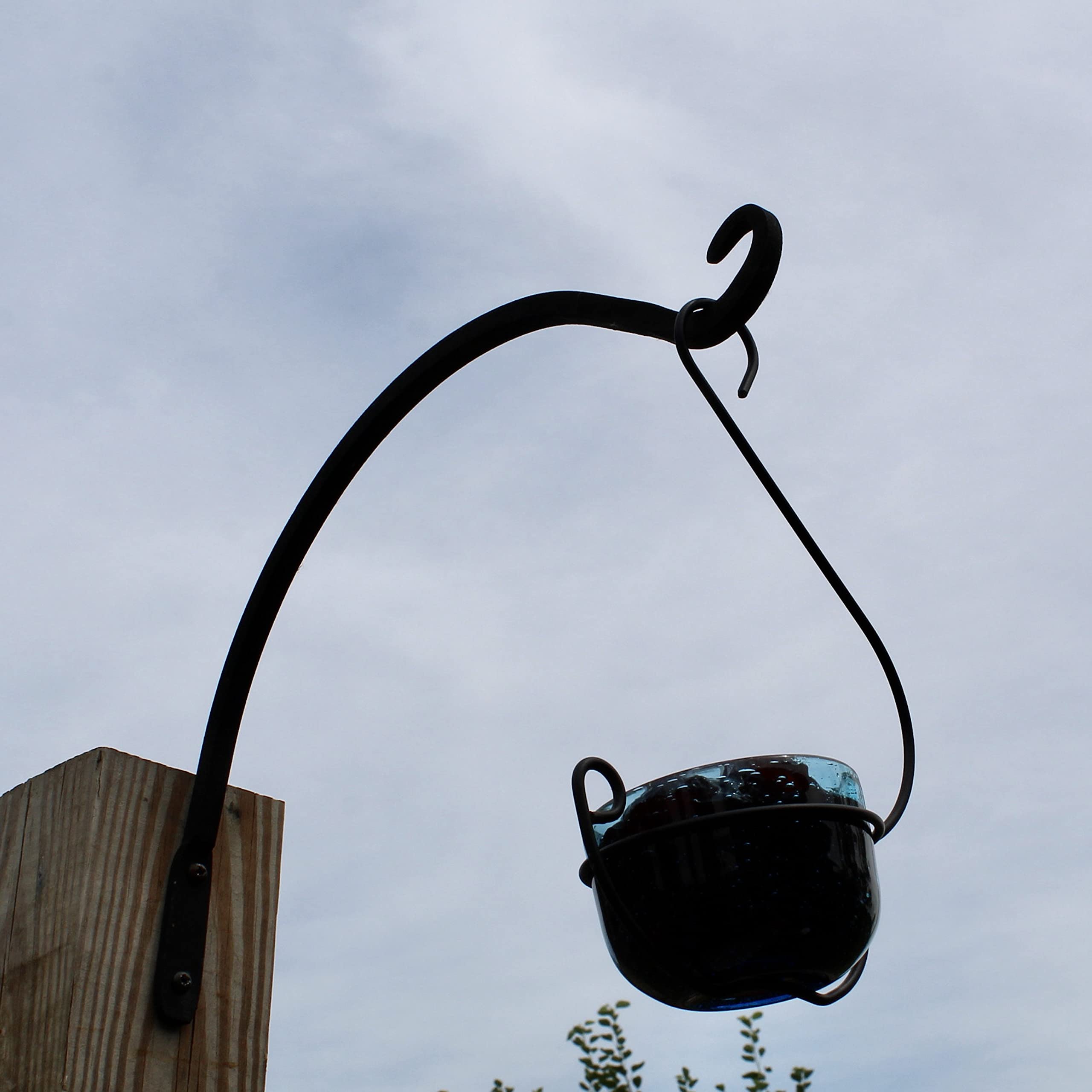 Vogelfutterstation, blaues Blasen-Glas, zum Aufhängen, für Leckerlis (blau)