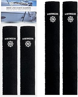 Dock Line Chafe Guards 24” Length (2 Pack) - Ultra-Strong Removable Chafing Guard