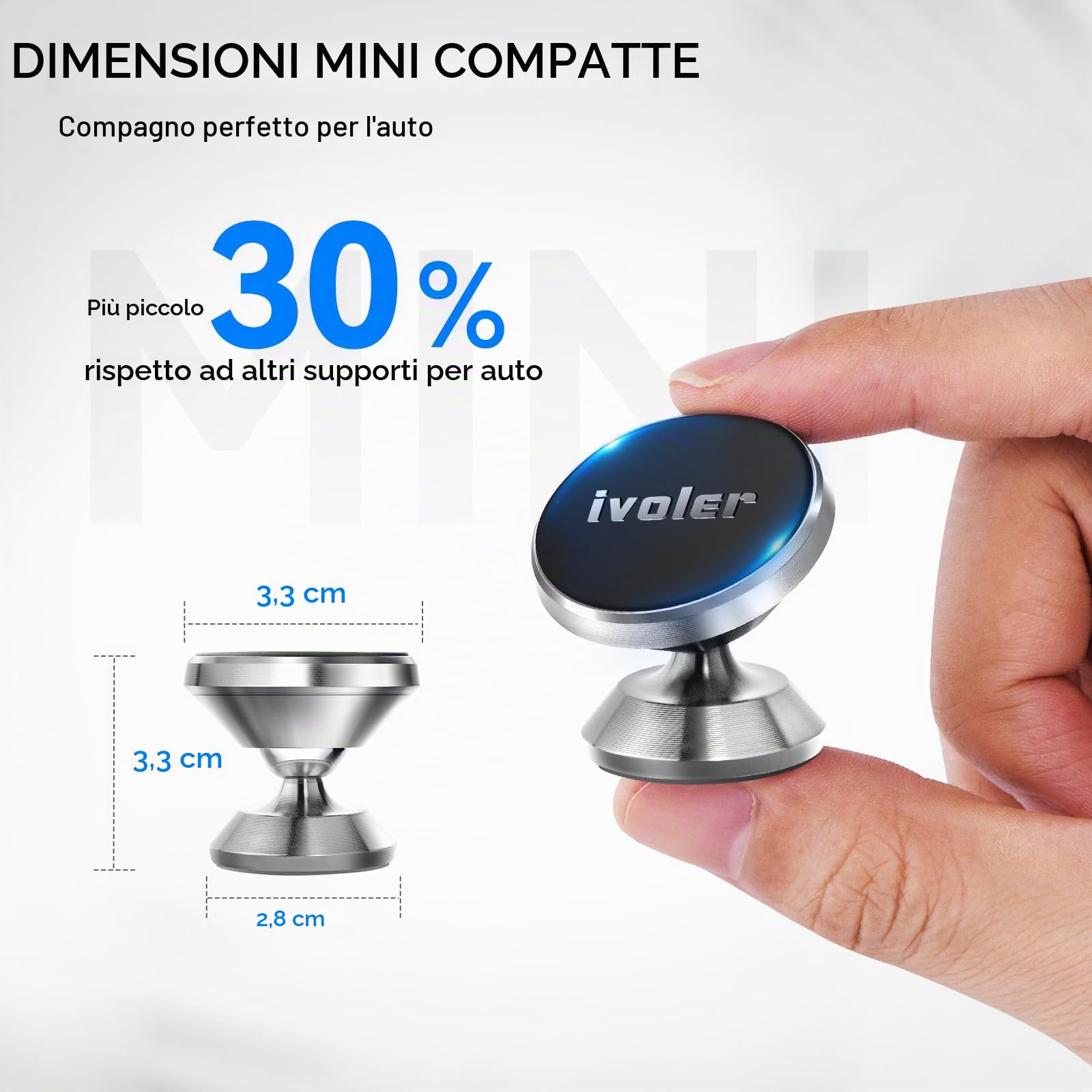 Ortviai Supporto Telefono Auto Magnetico A Ventosa – Pieghevole, 360° Rotazione, Per IPhone 12+ E Smartphone Con Custodie MagSafe