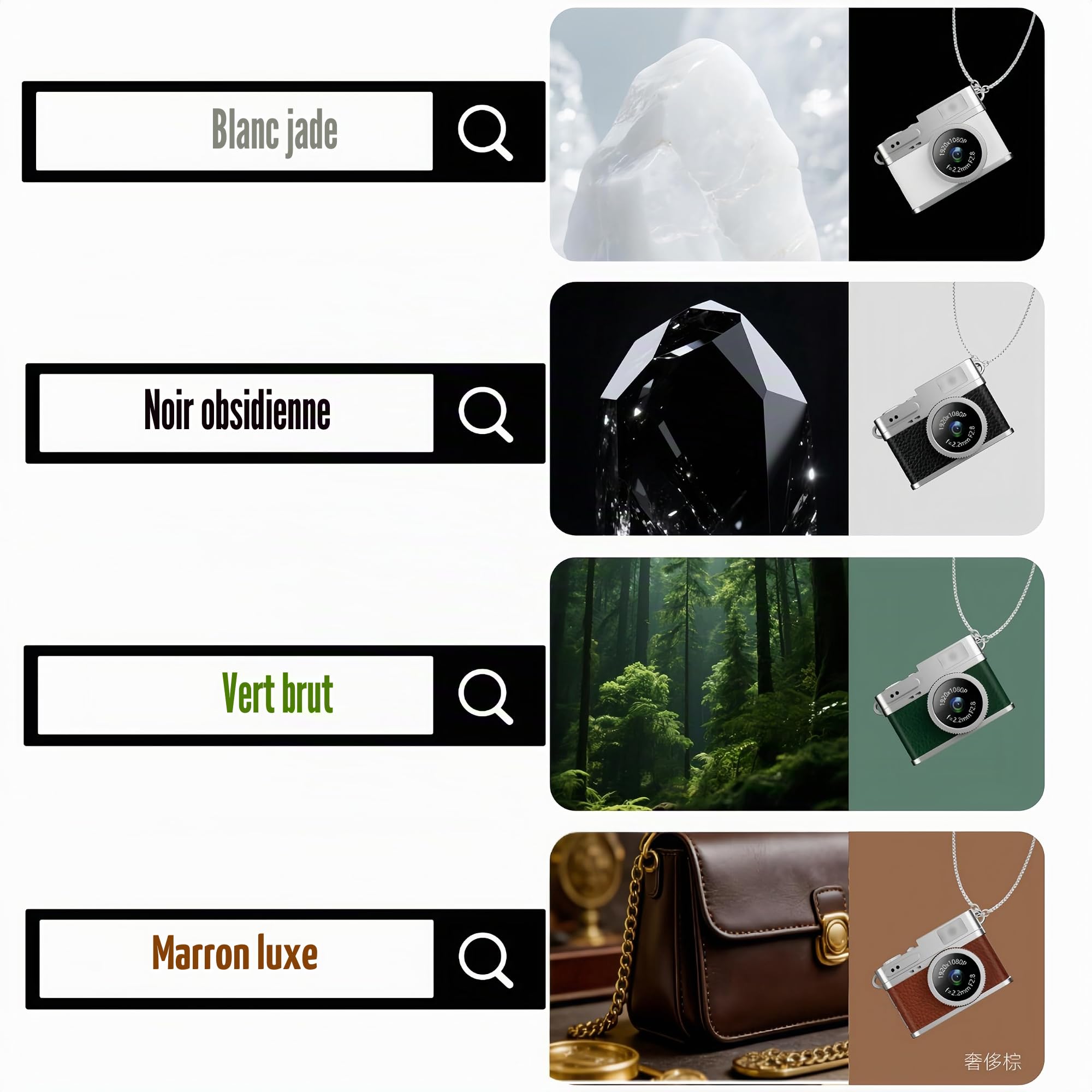 Porte-clés rétro avec mini appareil photo numérique 8 MP, stabilisation d'image HD LCD 0,96", USB, 32 Go gratuit, cadeau (rétro, noir)