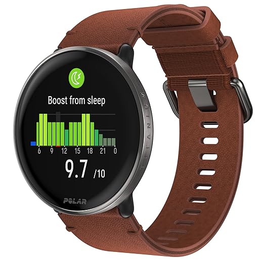 Relógio GPS Polar Ignite 3 Titanium, Marrom, Tela AMOLED, Monitor de Atividade 24h, Análise do Sono, FC