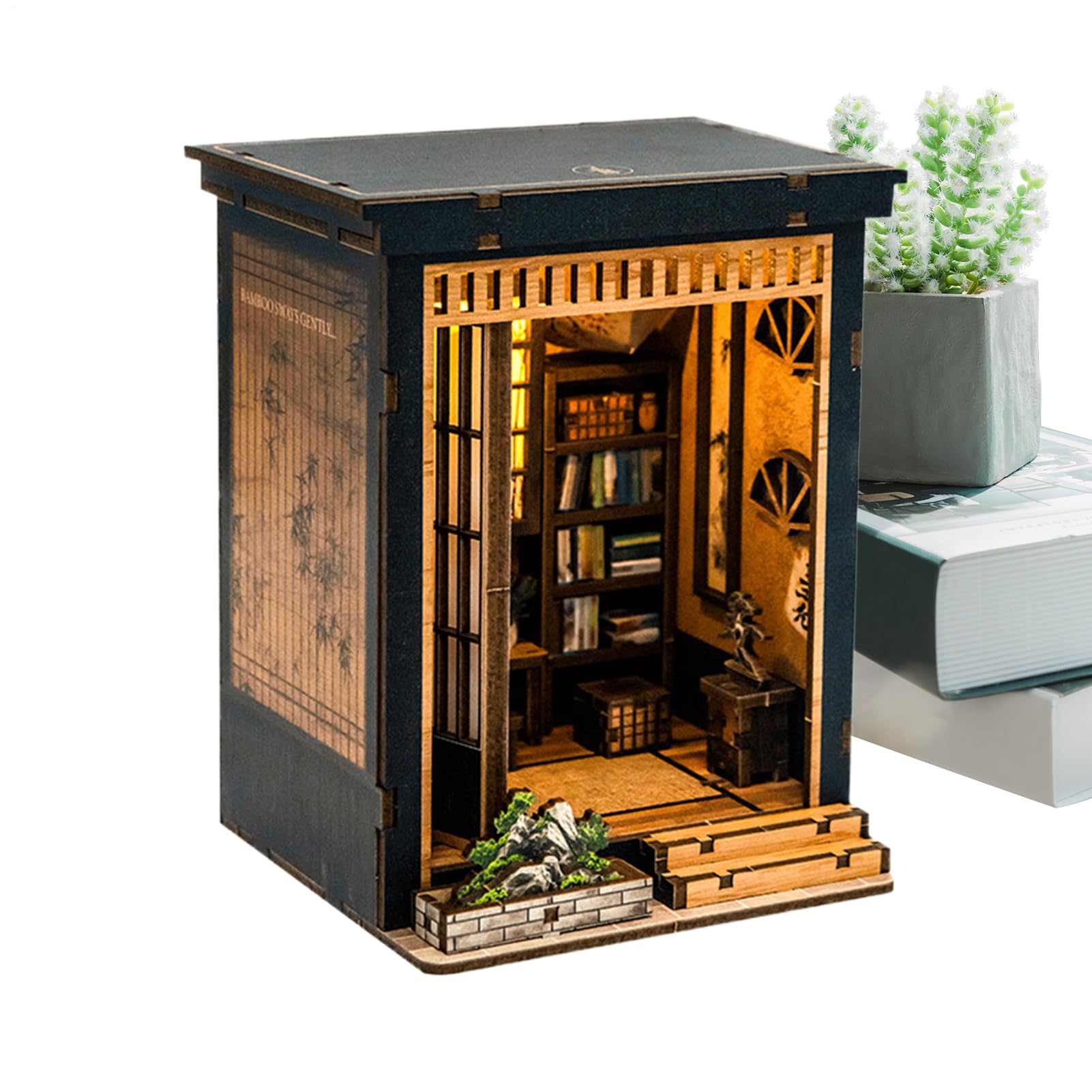 Kit casa in miniatura decorazione per ufficio in legno stile giapponese | Set Casa Libri In Miniatura Per Adulti Adolescenti Collezionisti Festa Compleanno Soggiorno Camera Da Letto Ufficio Vetrina