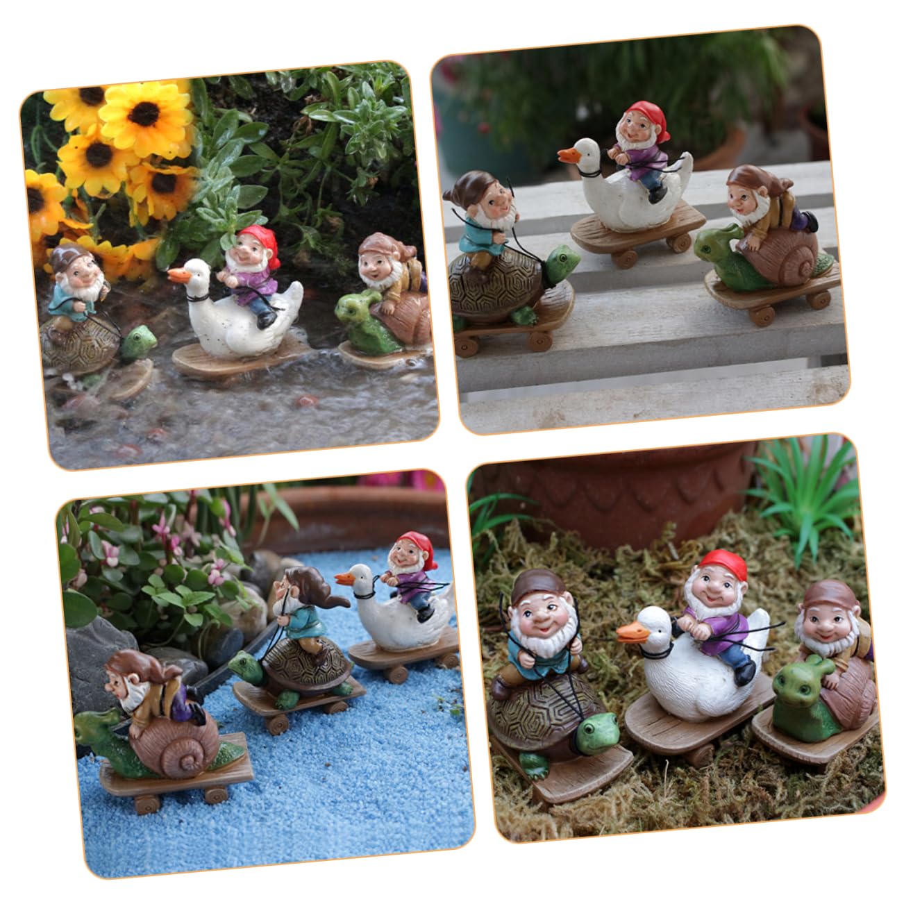 ibasenice 2 Set Da Prato Strenne Natale Soprammobili Natale Decorazione Gnome Gnomi Da Giardino Nani Da Giardino Cattivi Gnomi Da Cortile Ornamento Gnome Resina 3 Pezzi * 2