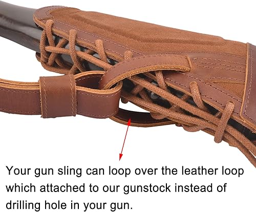 Miniatura 6 de Eslinga de rifle de cuero sin taladro con culata de pistola para acción de palanca .30-30 .30-06 .308 .357 .45-70 .22LR