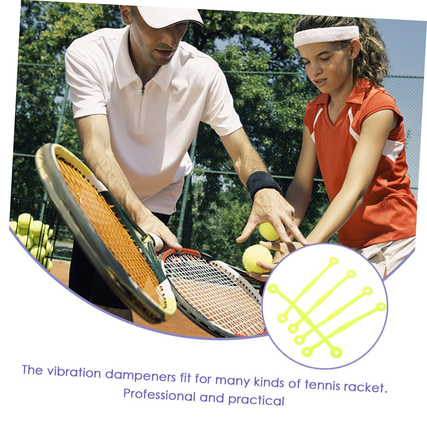 Lot De 8 Amortisseurs De Vibrations Pour Raquettes De Tennis - Silicone Souple - Forme Lettre/Colored - Réduit Le Bruit Et Les Vibrations