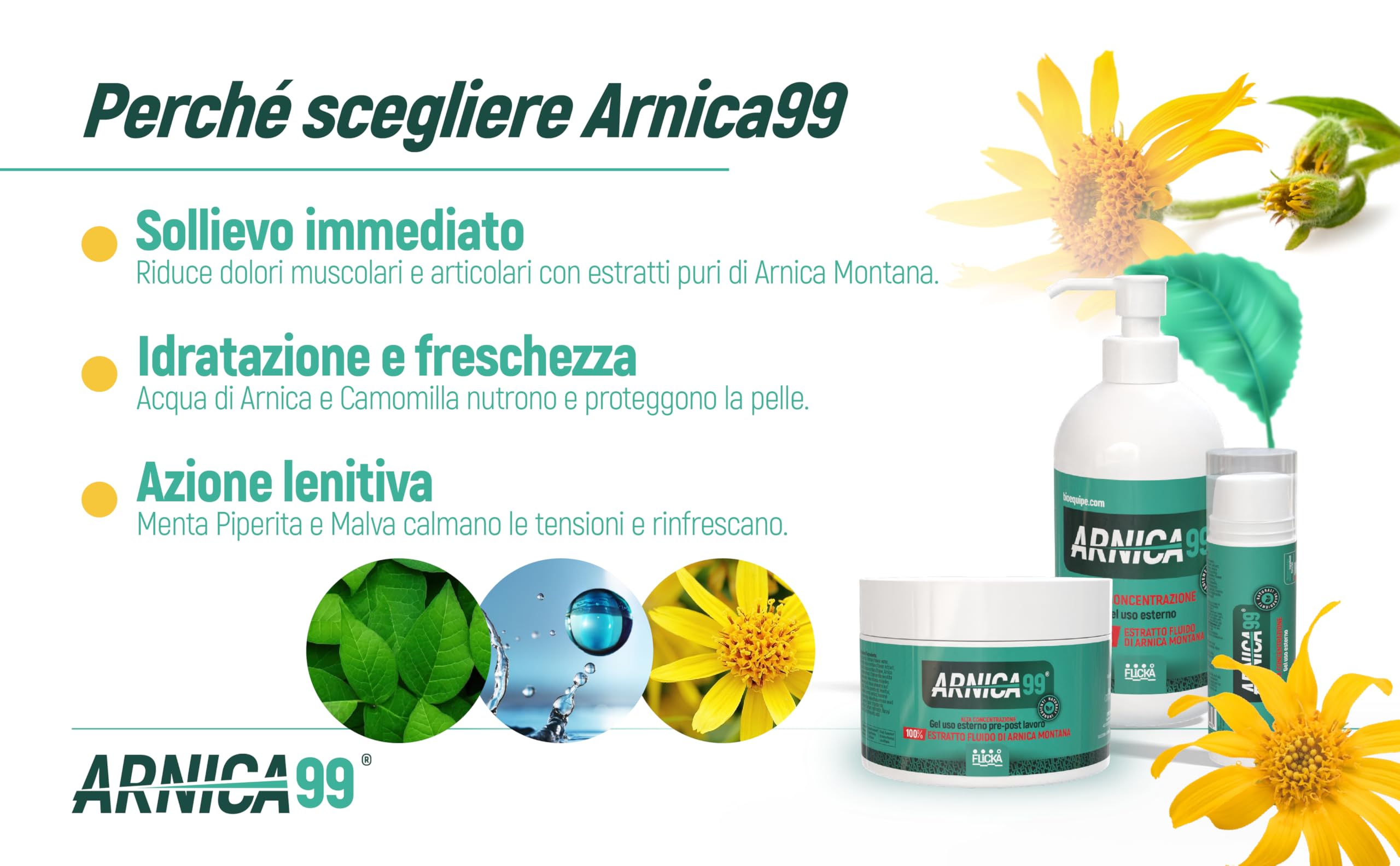 Árnica para caballos de uso humano Flicka - Extracto fluido 100% extra fuerte e intenso Made in Italy masaje músculos y articulaciones Origen natural dermatológicamente testado Envase 500 ml (botella)