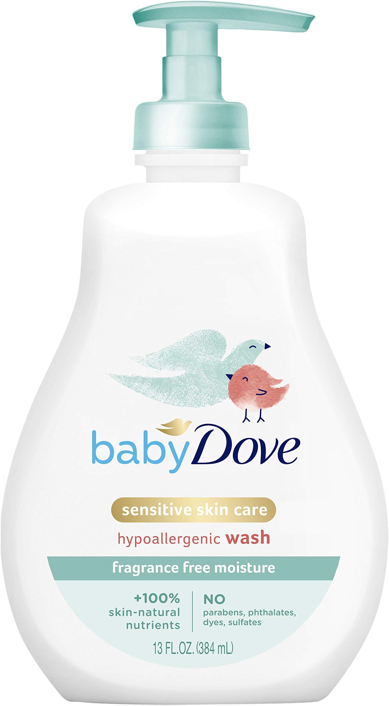 Sensitive Skin Care Baby Wash For Baby Bath Time Fragrance Free Moisture Fragrance Free and Hypoallergenic, Washes Away Bacteria 13 oz