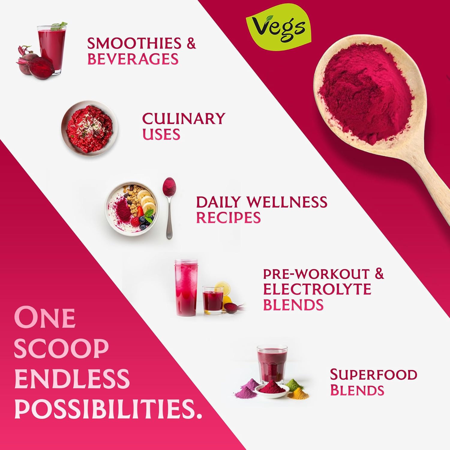 Beet Root Juice Powder Drink Mix, Natural Nitrates 500mg Each Serving - 20:1 Freeze Dried Organic Beets Nitric Oxide Supplement - Energy, Heart, Blood Flow & Circulation Superfood - 30 Servings