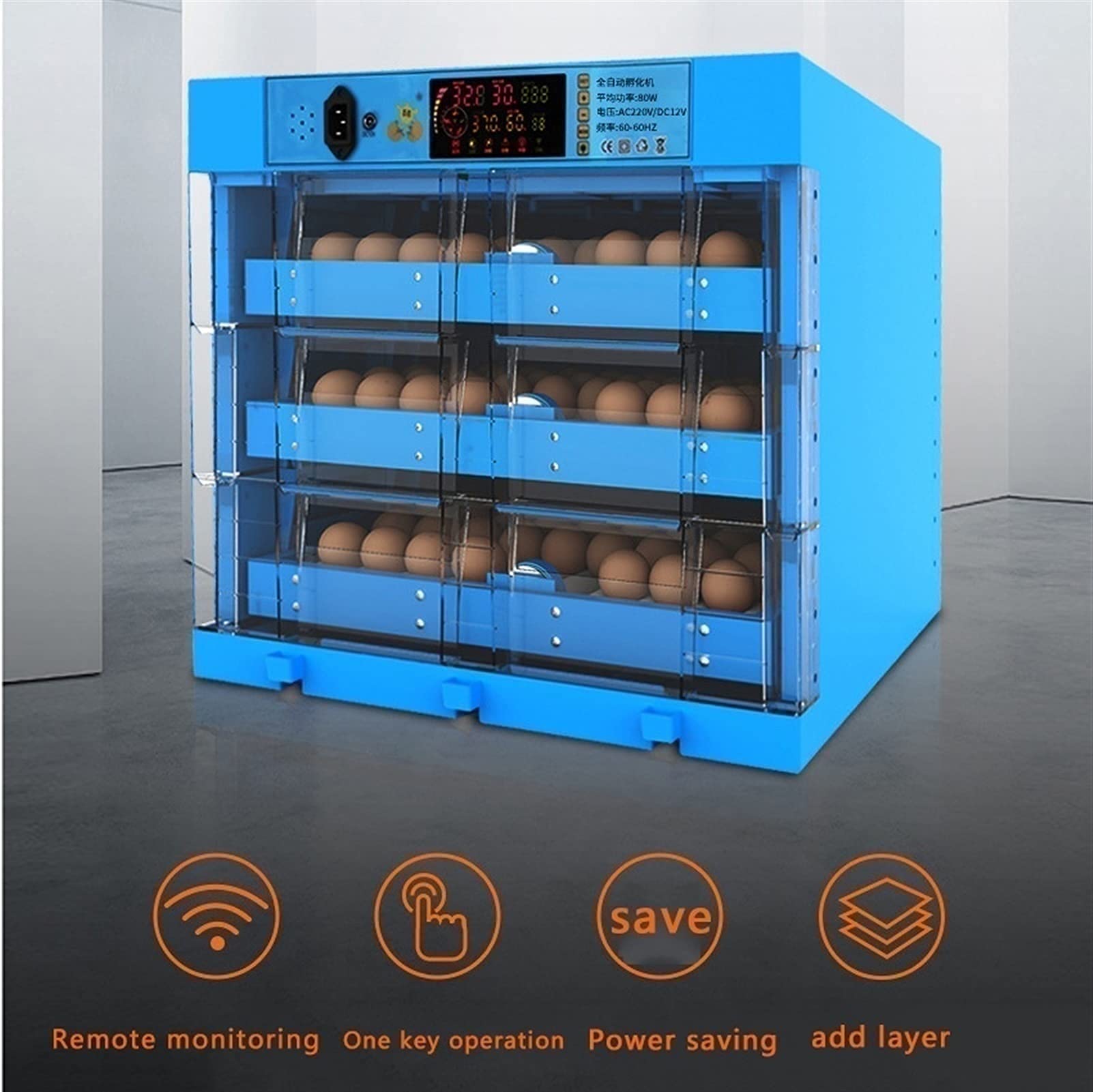 Incubatrice per Uova Girauova Automatico Controllo della Temperatura 320 Incubatrice per Uova Automatica Digitale con Rotazione Automatica Incubatrice per Casa E Laborato