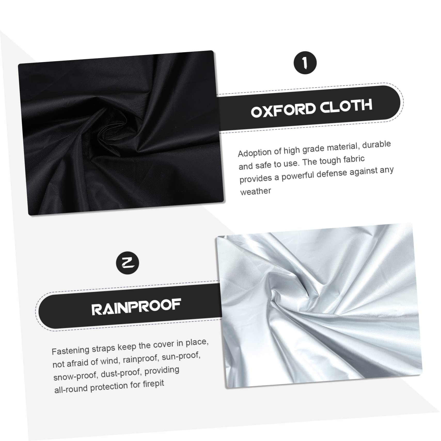 Balacoo 420d Polyester Fire Pit Protective Cover Round Heavy Duty Outdoor Fireplaces Cover Weatherproof