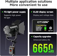 CITYORK V Mount 6650mAh 98Wh Akkumulátor OLED Kijelzővel D-TAP USB Kimenettel 6