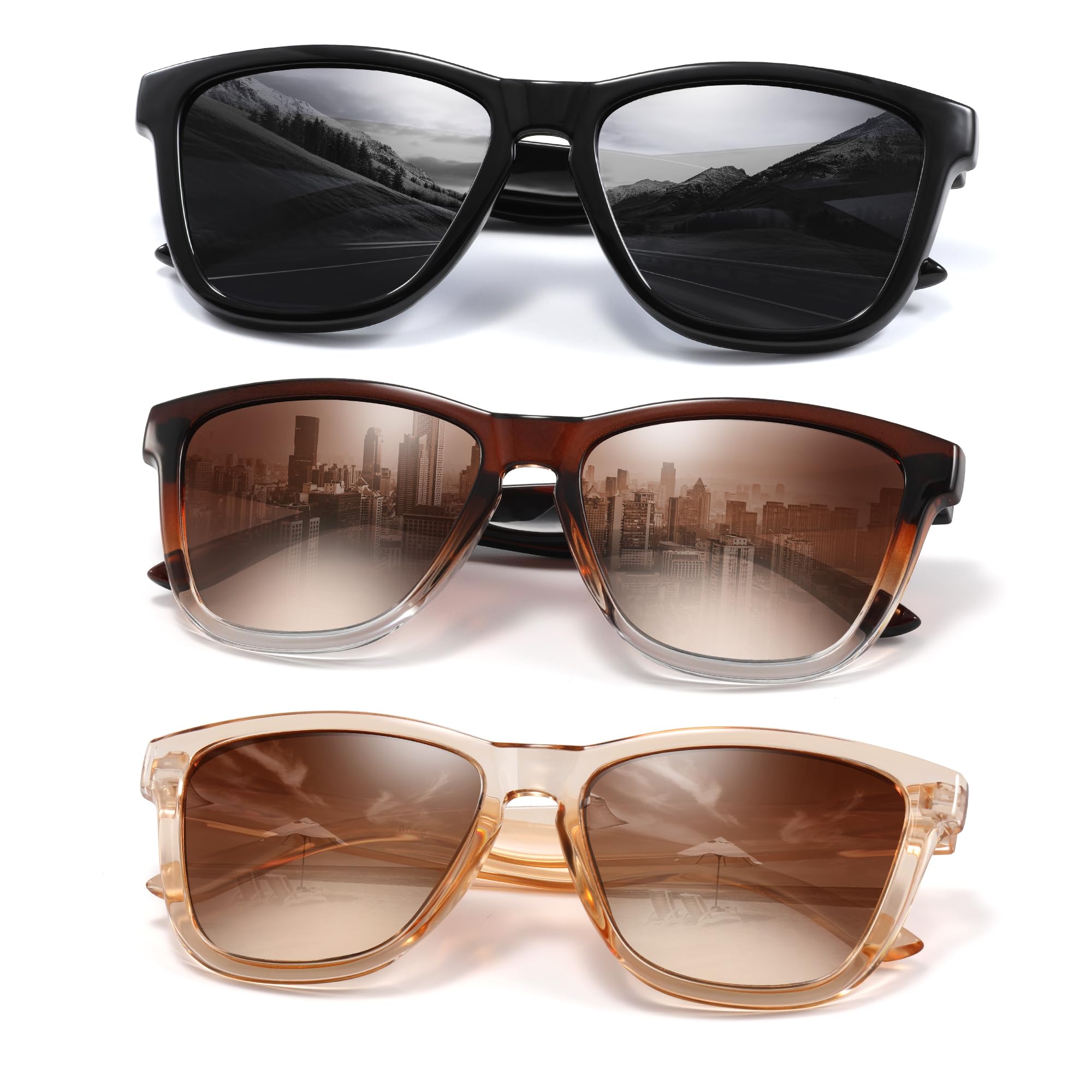 kunchu Polarized Sunglasses Womens Trendy Classic Retro Womens Sunglasses Men Driving Sun Glasses UV Protection