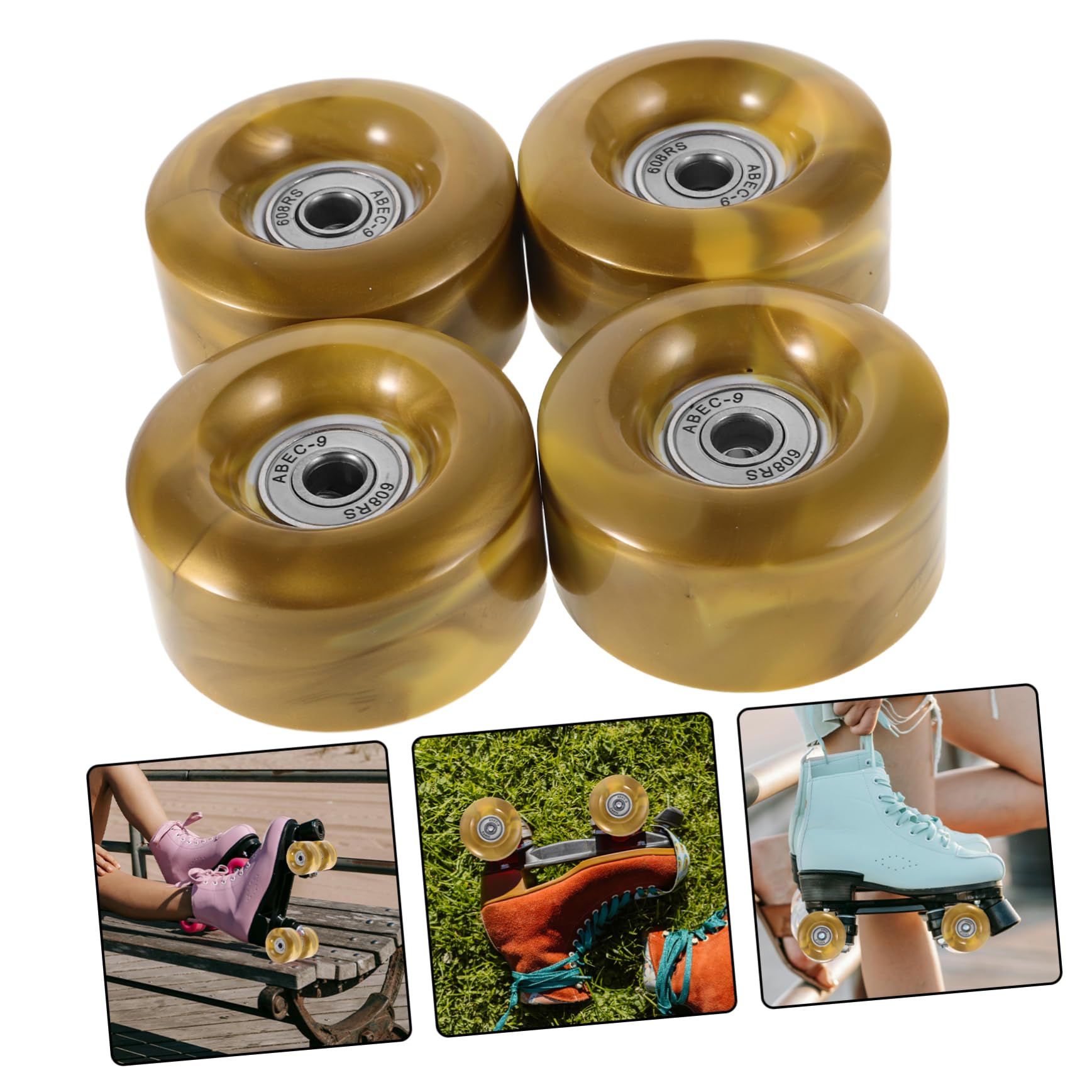 WOONEKY 4piezas Ruedas De Patines Para Exterior Accesorios Para Patinar Interiores y Exteriores Ruedas De Repuesto Para Patinaje Línea Para Patines De Interior Para Hombre y Mujer