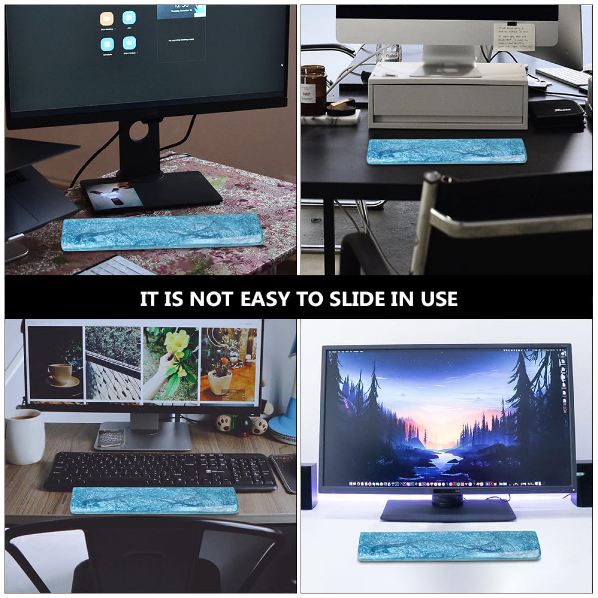 Tastaturpolster Handgelenkstütze aus Epoxidharz Blau Elastische Unterstützung Formstabil für Mechanische Tastatur 61 tasten Gaming Zubehör